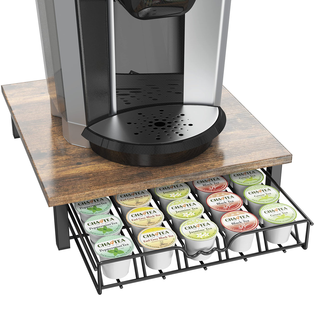 DecoBrothers K-Cup holder drawer with 30-pod capacity for tidy pods