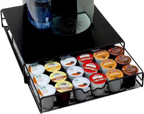 DecoBrothers K-Cup holder under Keurig fits compactly on the counter