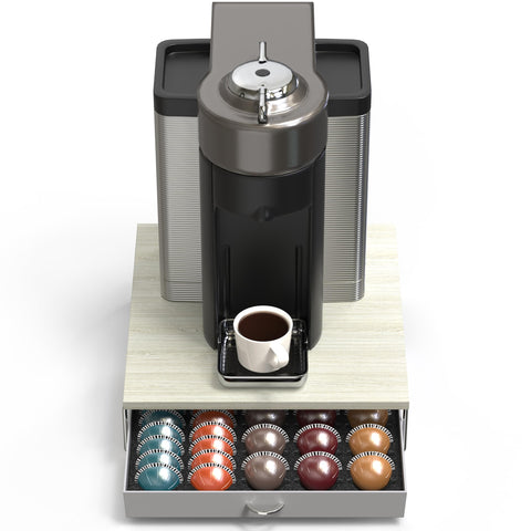 DecoBrothers maple-finish drawer adds warm, durable storage beside your coffee maker.