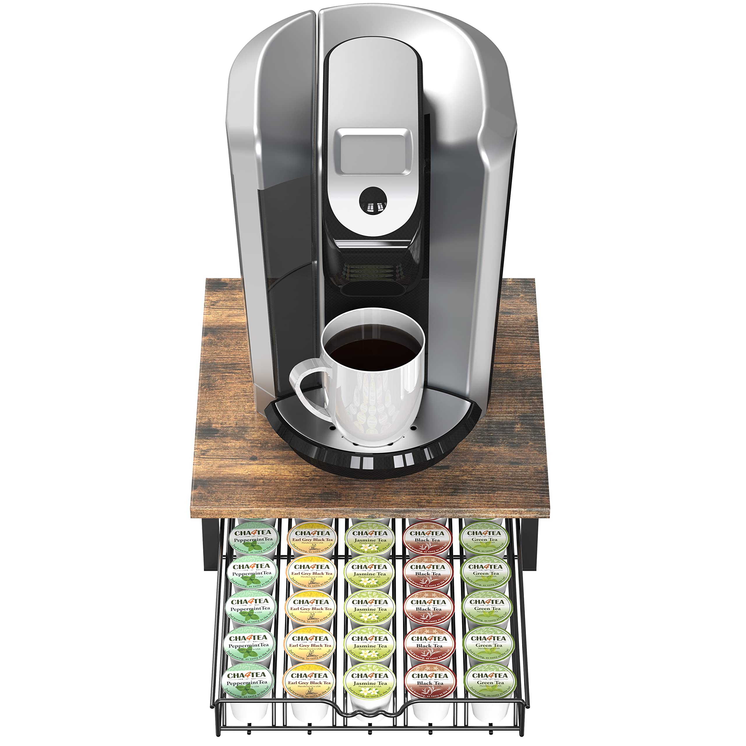 Drawer opens smoothly for quick pod loading and retrieval by DecoBrothers