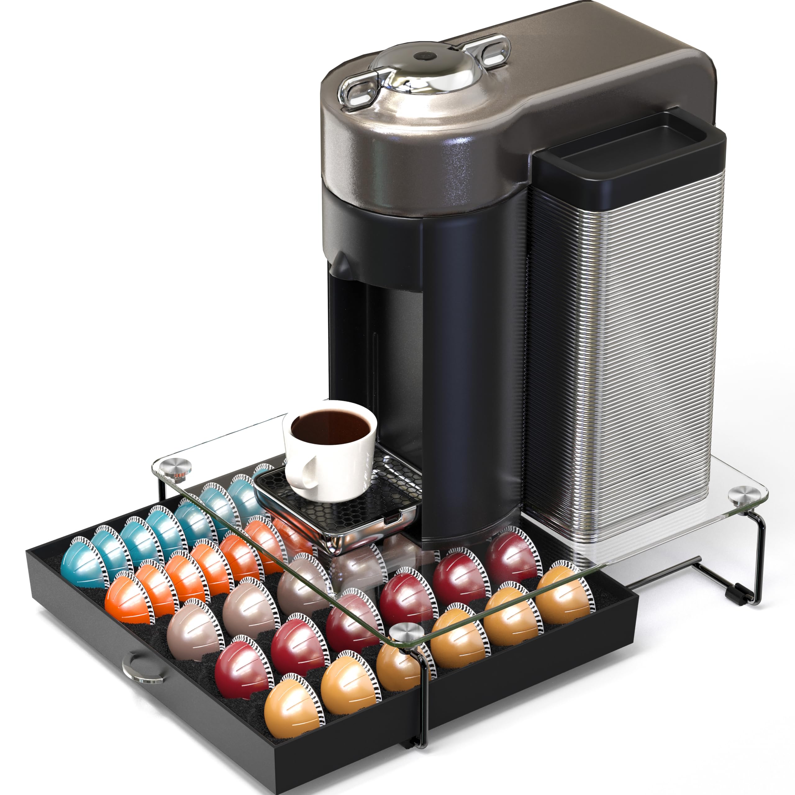 Deco Brothers sliding drawer mechanism for quick pod access