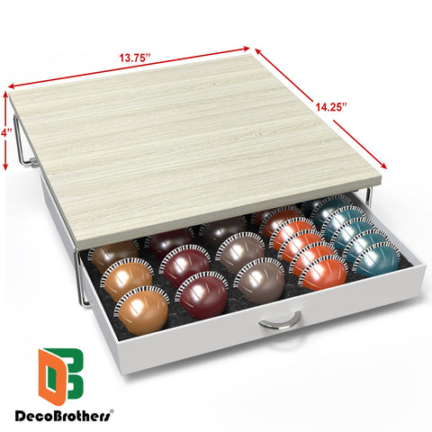 DecoBrothers Vertuoline 30-large-capacity storage keeps pods tidy and reachable.