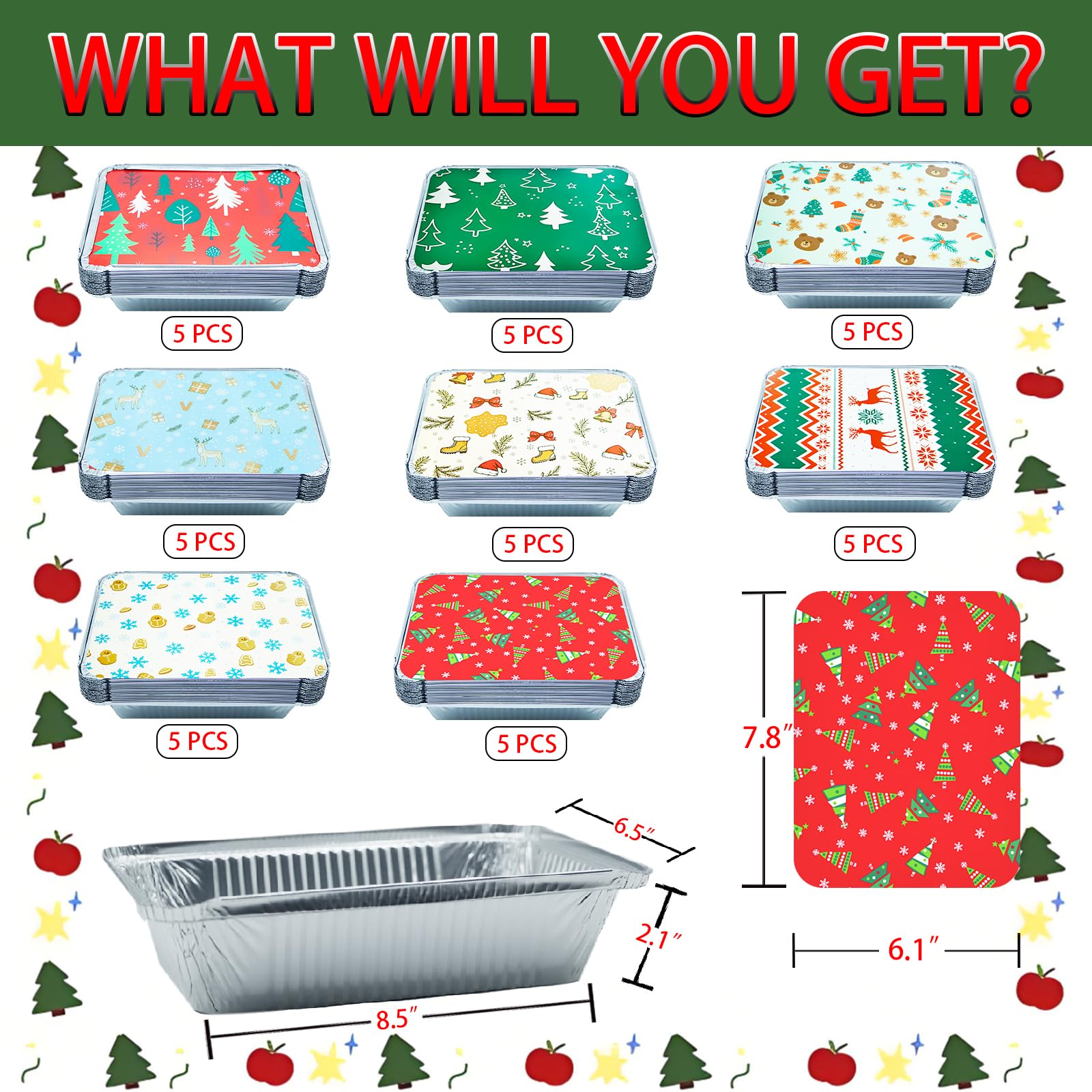 Decodinli Christmas tin lid design highlights seasonal charm for takeout.