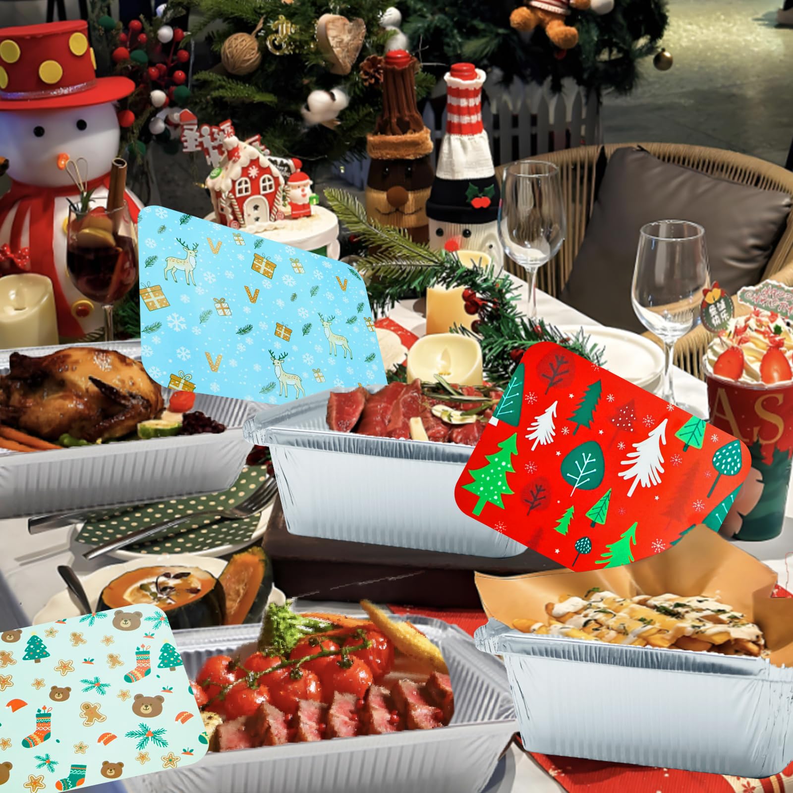 Decodinli snowman pattern lid image adds holiday cheer.
