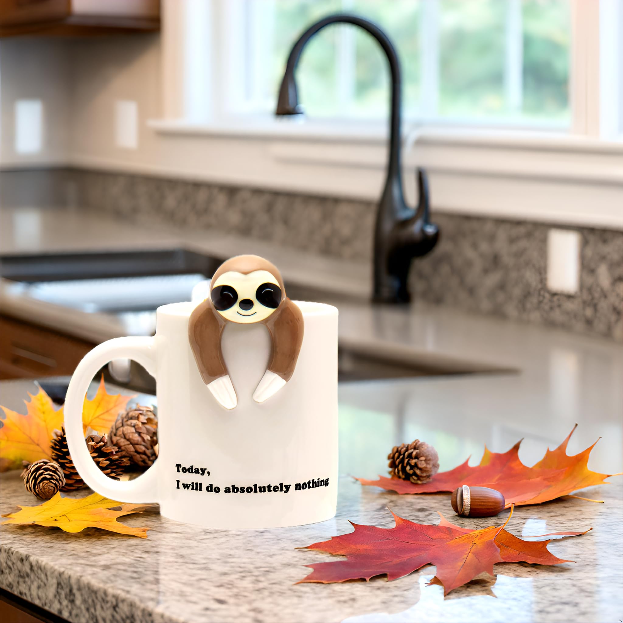 Decodyne sloth mug microwave and dishwasher safe for easy cleanup