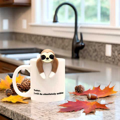 Decodyne sloth mug microwave and dishwasher safe for easy cleanup