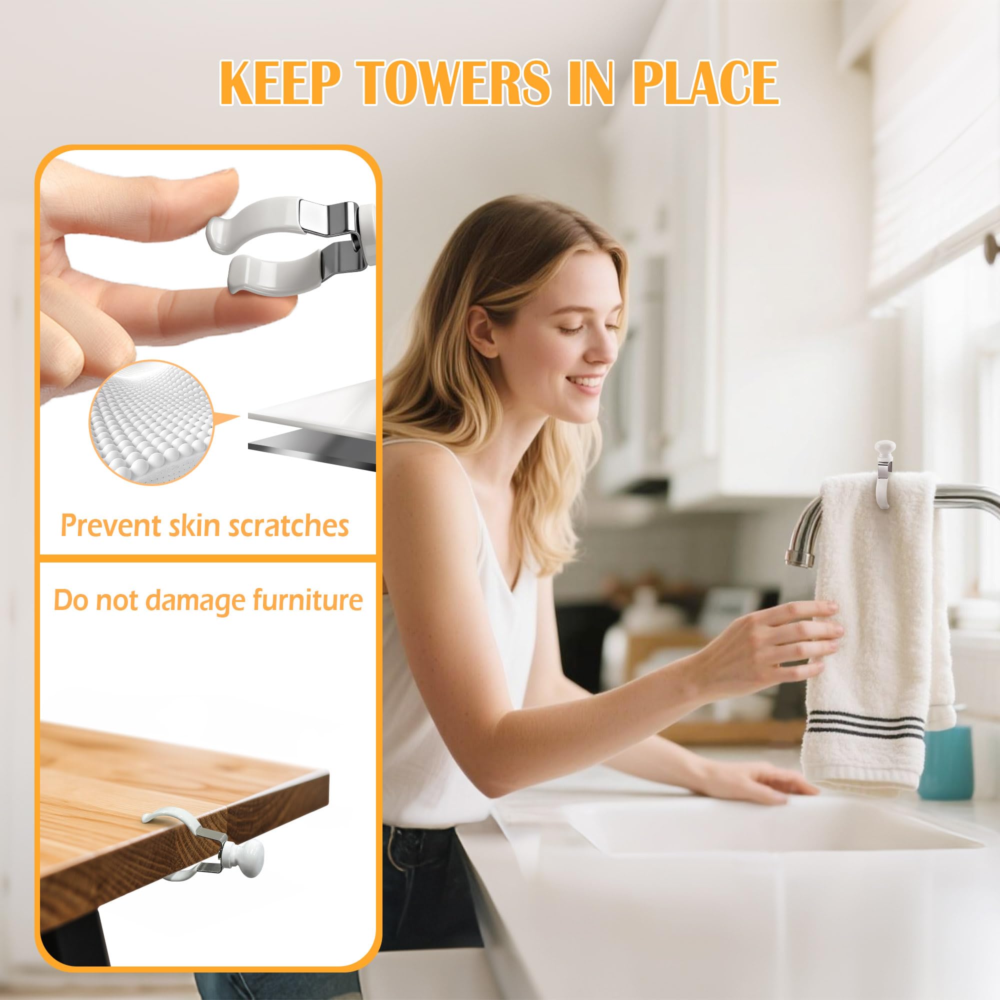 Decoeco towel clip on dishwasher bar preventing slipping