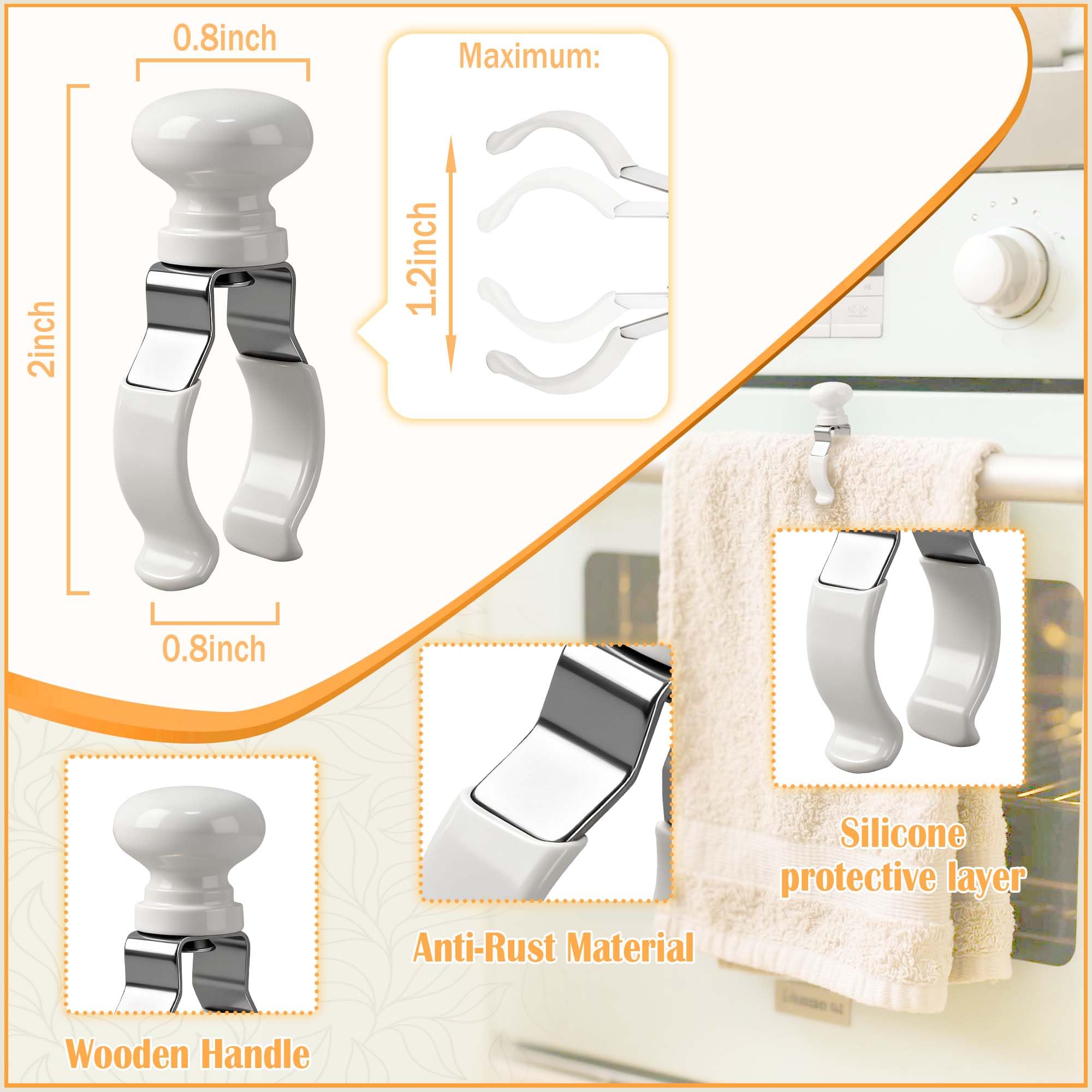 Decoeco towel clip with wooden handle close up for comfortable grip