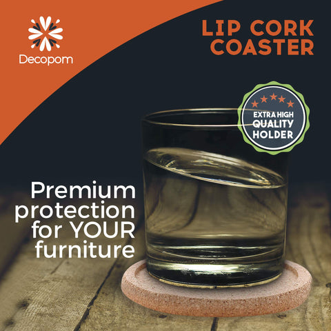 Decopom cork coasters easy-clean rinse and dry after use