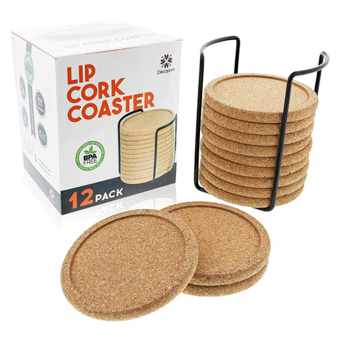 Decopom cork coasters gift-set ideal for weddings or housewarmings