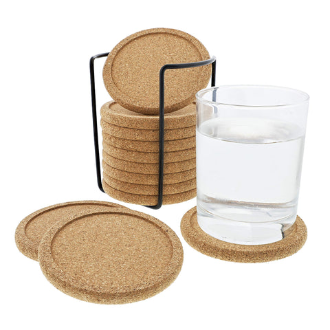 Decopom cork coasters heat-resistant safe for hot beverages