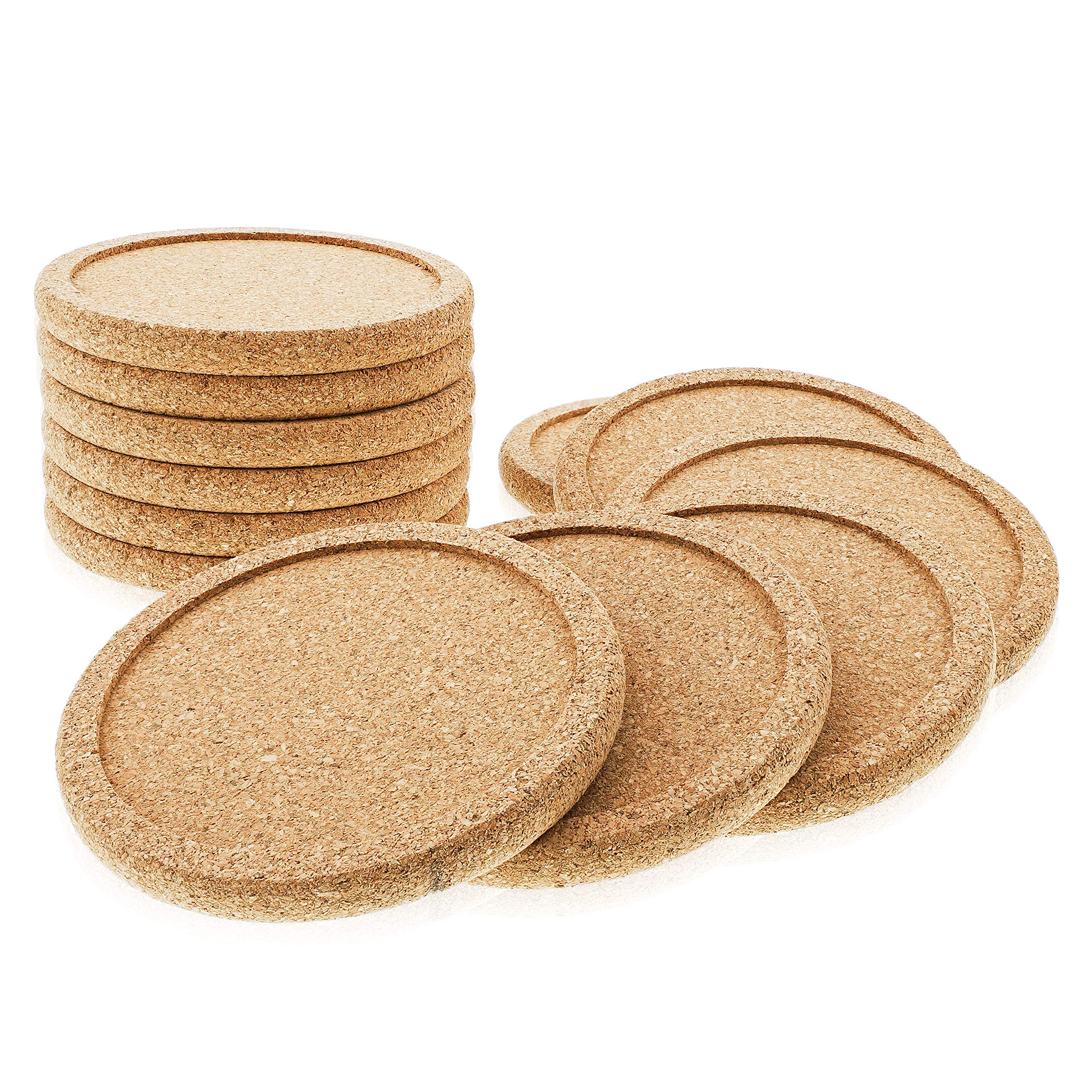 Decopom cork coasters tabletop-protection suitable for wood, glass, and stone