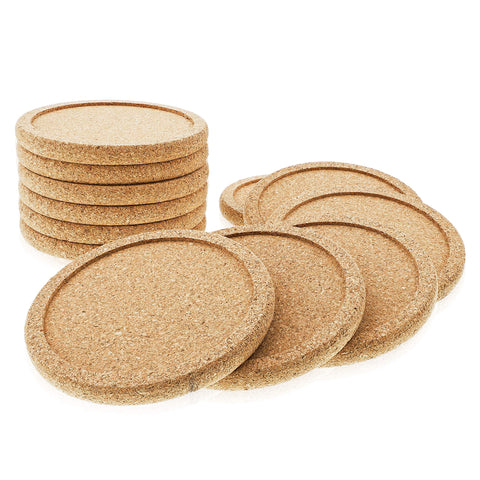 Decopom cork coasters tabletop-protection suitable for wood, glass, and stone