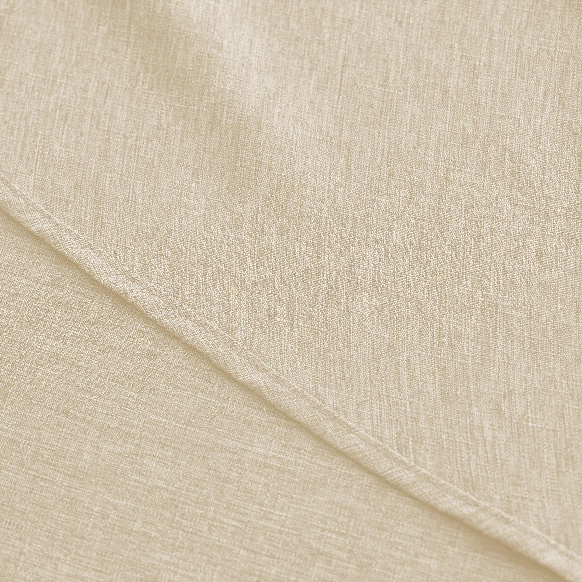 Close-up of Decorelia linen-style fabric showing wrinkle-free texture