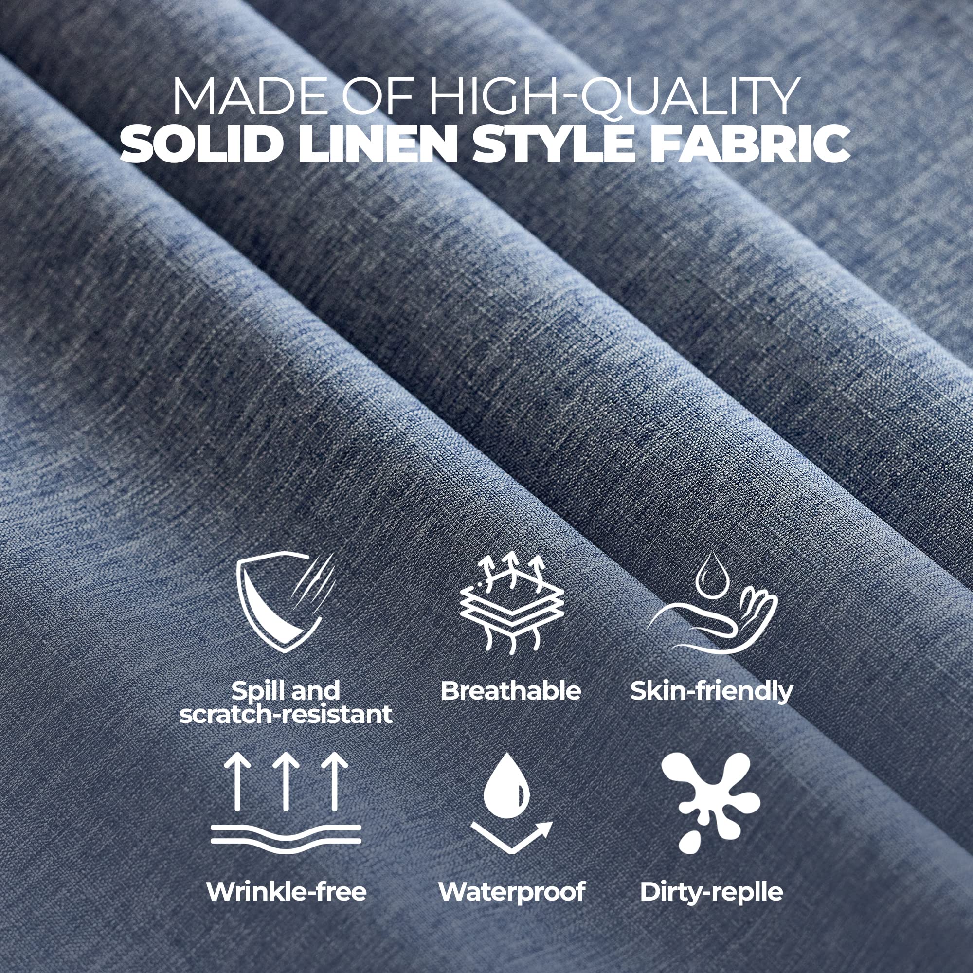 Wedding or party setup with Decorelia denim-blue round tablecloth