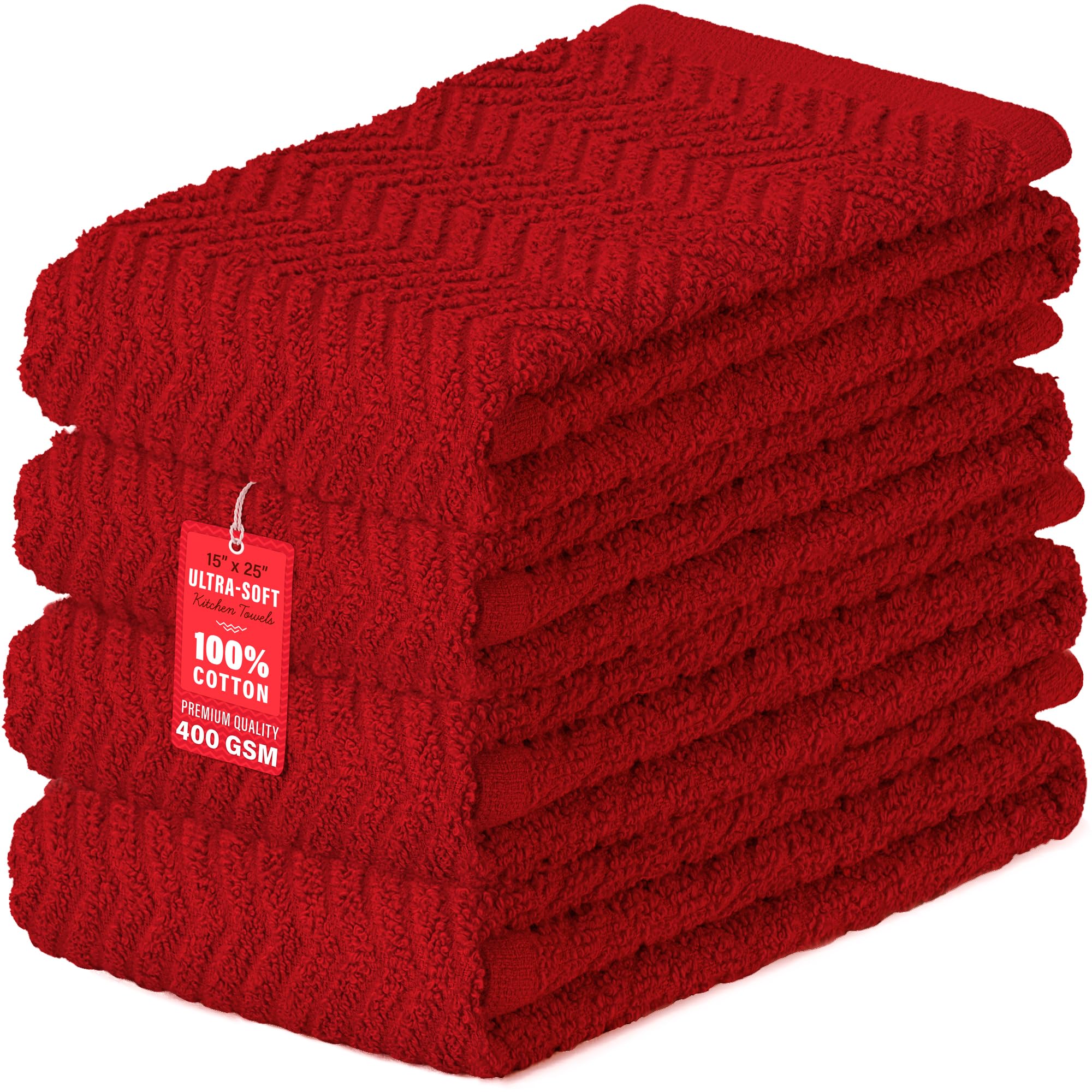 DecorRack kitchen towel with 400 GSM absorbent zigzag weave for quick drying