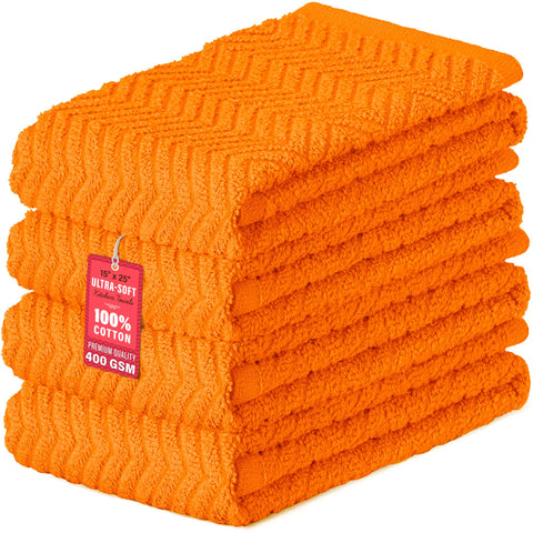 DecorRack 100% cotton towel with zigzag pattern for fast absorption during dish drying.