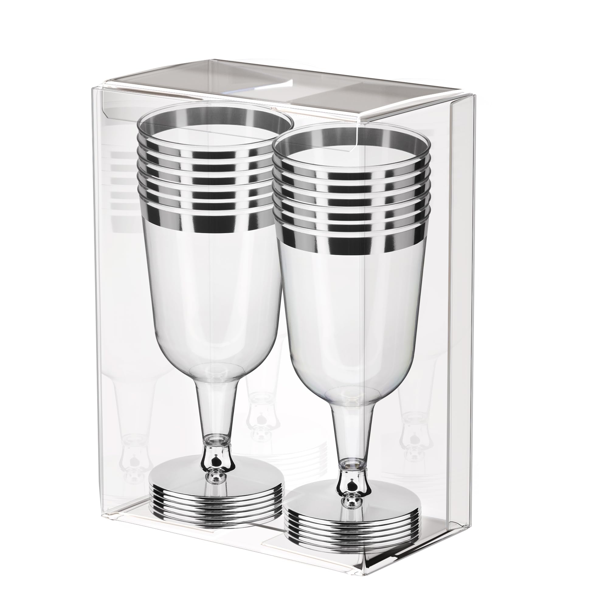 DecorRack silver-rim wine cups are durable and shatter-resistant.