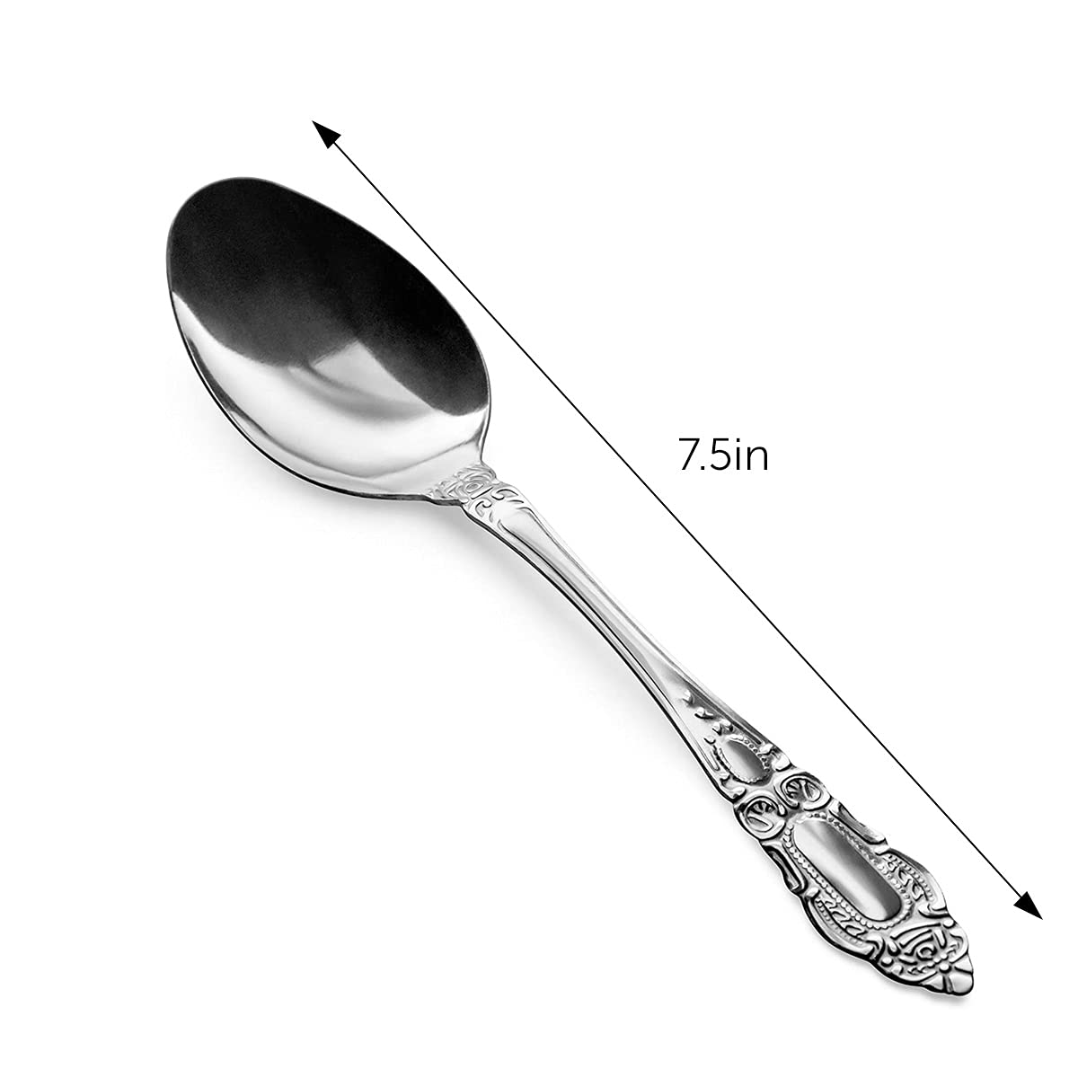DecorRack stainless steel spoons emphasize food-grade quality and lasting shine for daily use