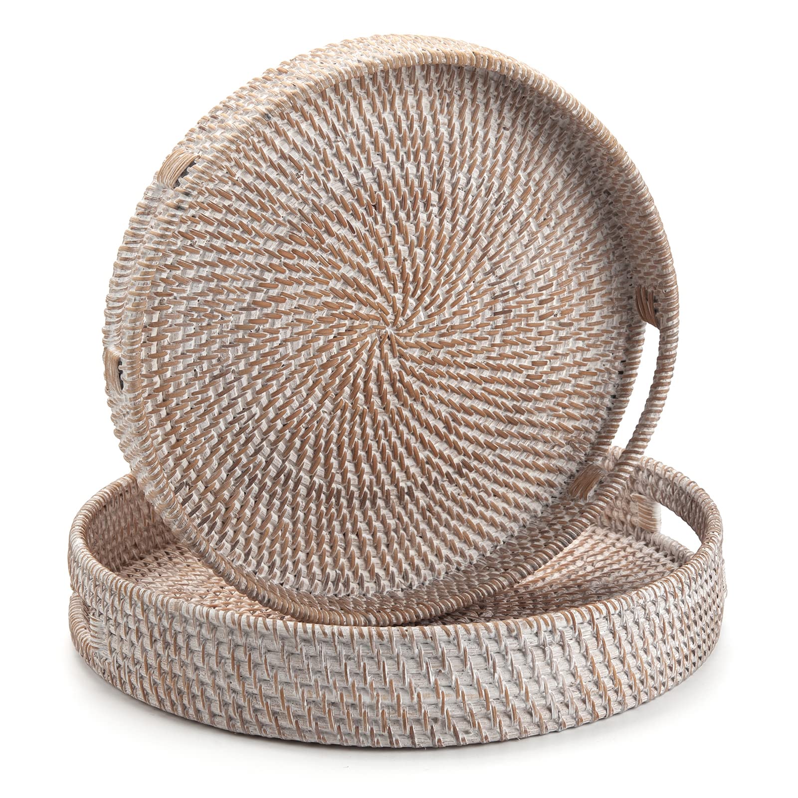 DECRAFTS round tray on island, holds keys, mail, and small essentials neatly.