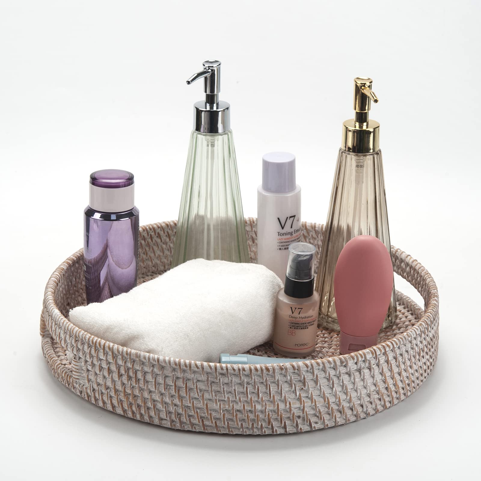DECRAFTS white tray with natural rustic color complements farmhouse and tea room aesthetics.