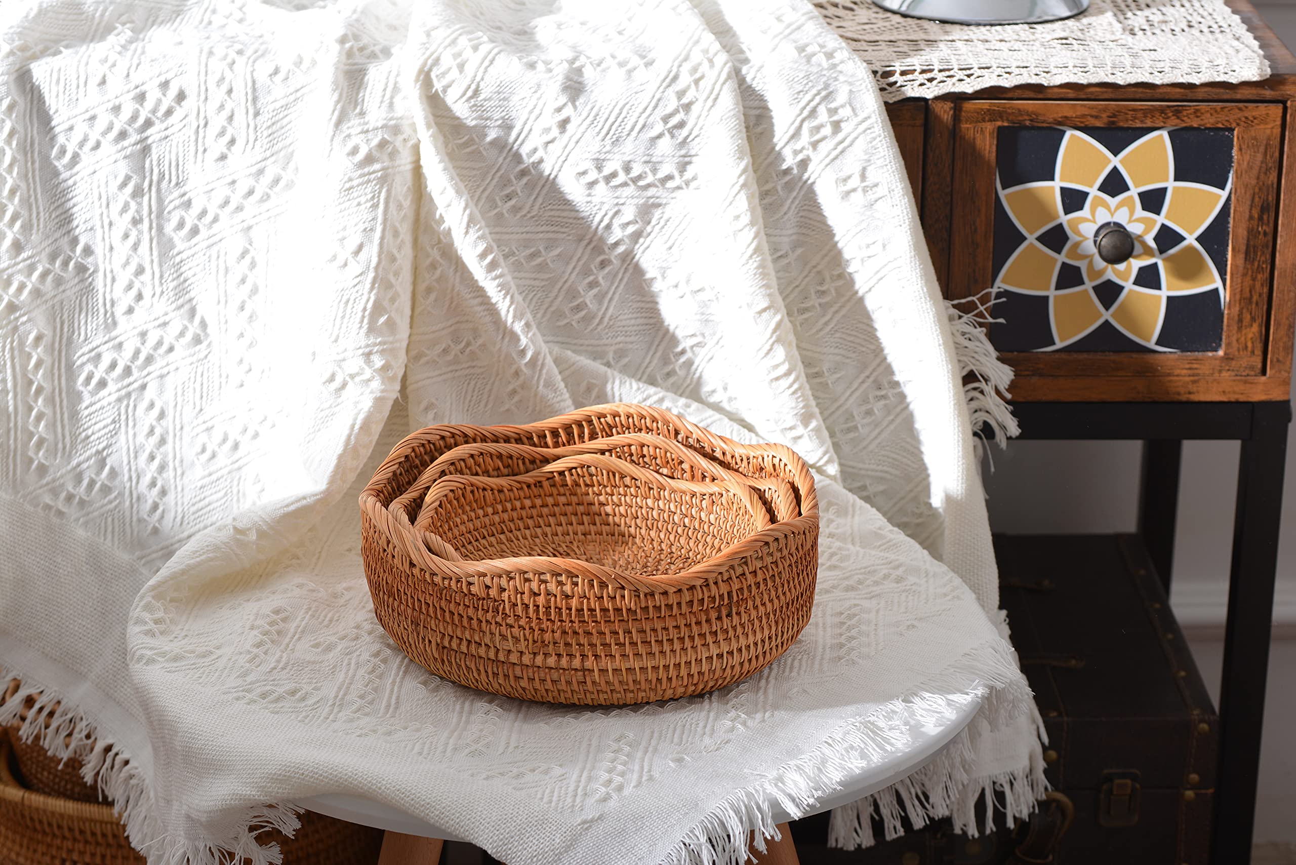 DECRAFTS rustic farmhouse decor basket set enhances kitchen style