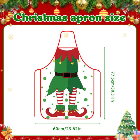 DECYOOL Christmas apron with jagged hem resembling snow or magical cloak