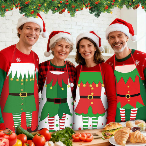 DECYOOL elf aprons suitable for family gatherings, parties, crafts