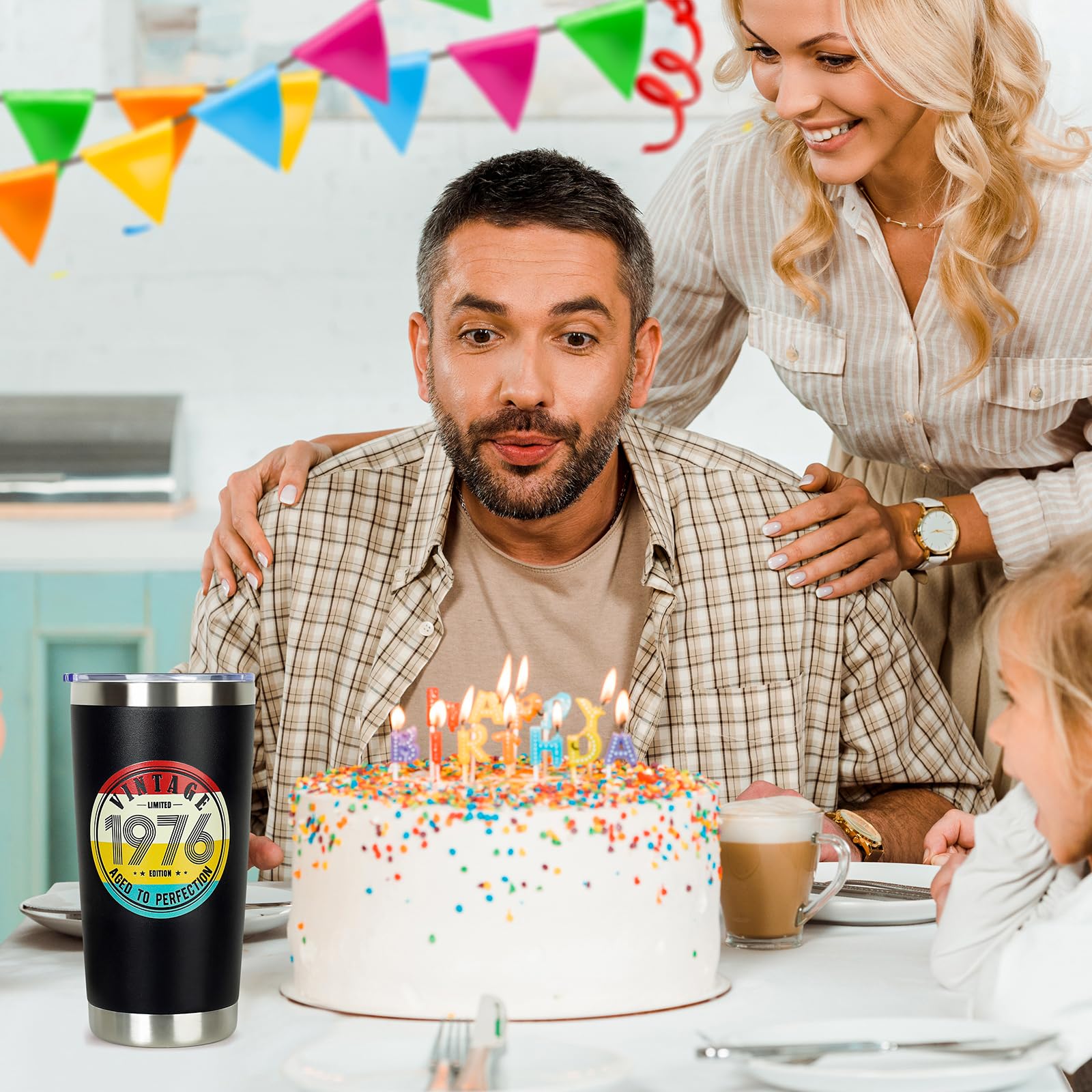 DECZHIYU tumbler with 1976 vintage design on the front for nostalgia