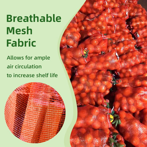 Deebree tight-weave polypropylene mesh keeps vegetables secure yet breathable.