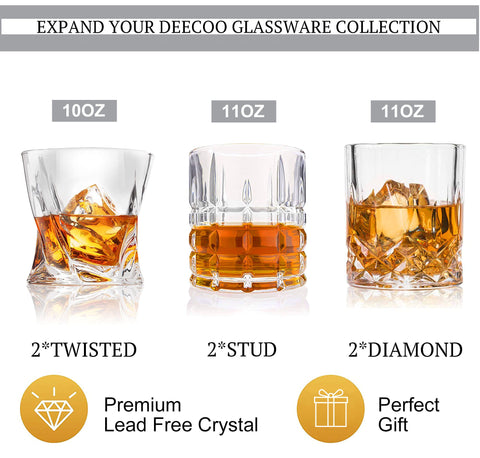 DeeCoo old-fashioned glasses 6-pack, sturdy daily-use option for entertaining.