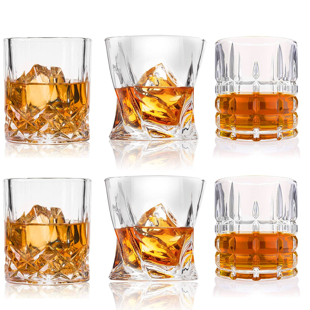 DeeCoo Premium scotch glasses 10-11oz set, ideal for savoring aromas and measured pours.