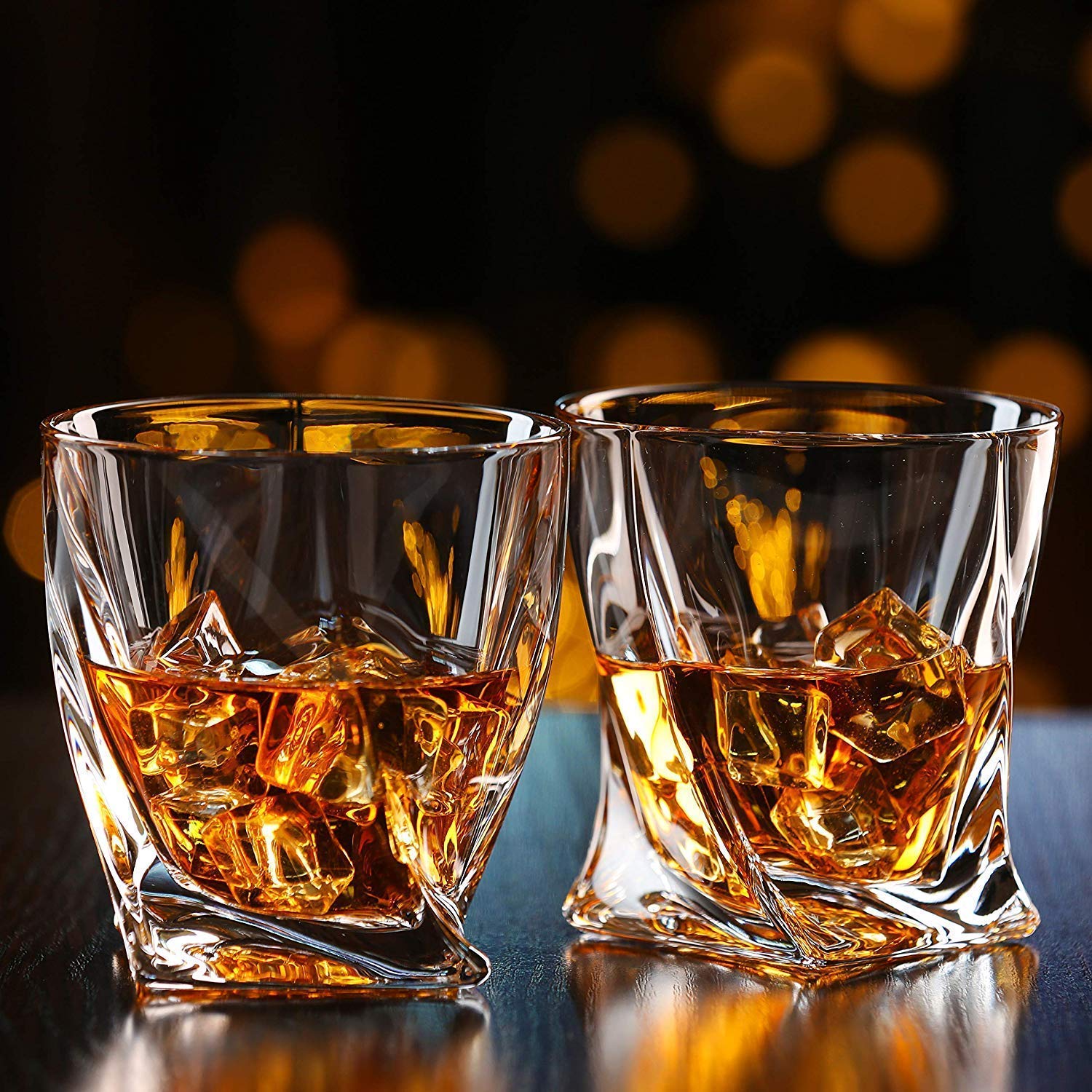 DeeCoo rum glasses on bar counter, elevating home bar aesthetics and conversation.