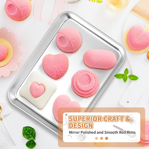 Deedro baking sheets set dishwasher-safe label indicates easy cleanup and care.