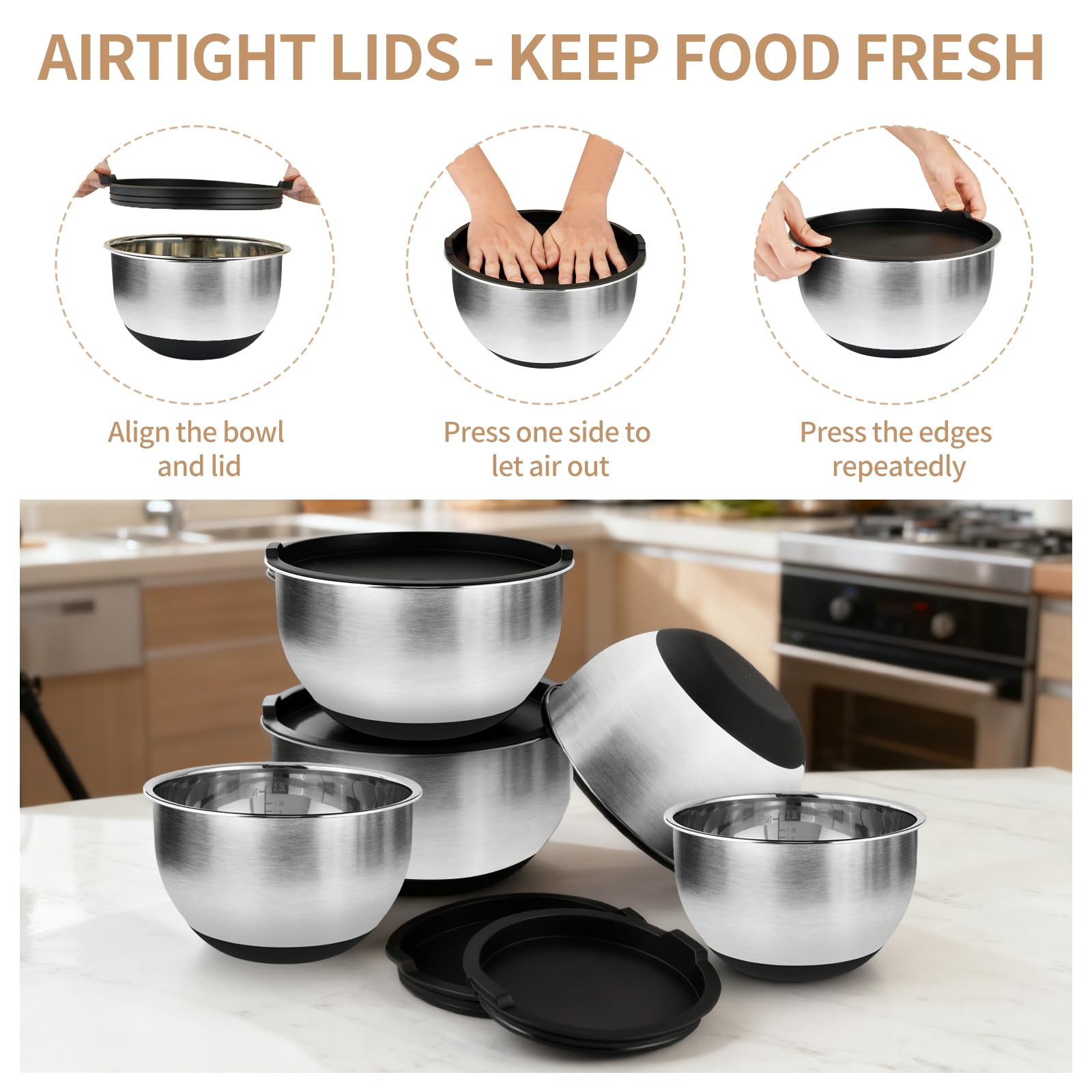 Deedro tight-fitting lids seal liquids and odors.