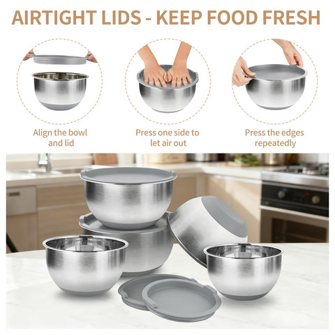Deedro nesting design mixing bowls save space and stay organized.
