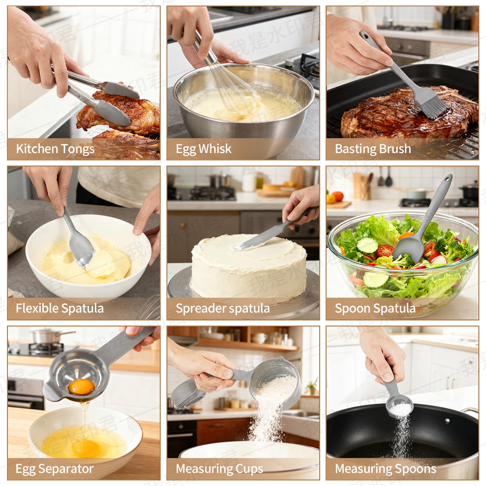 Deedro non-slip base mixing bowls provide stable countertop mixing.