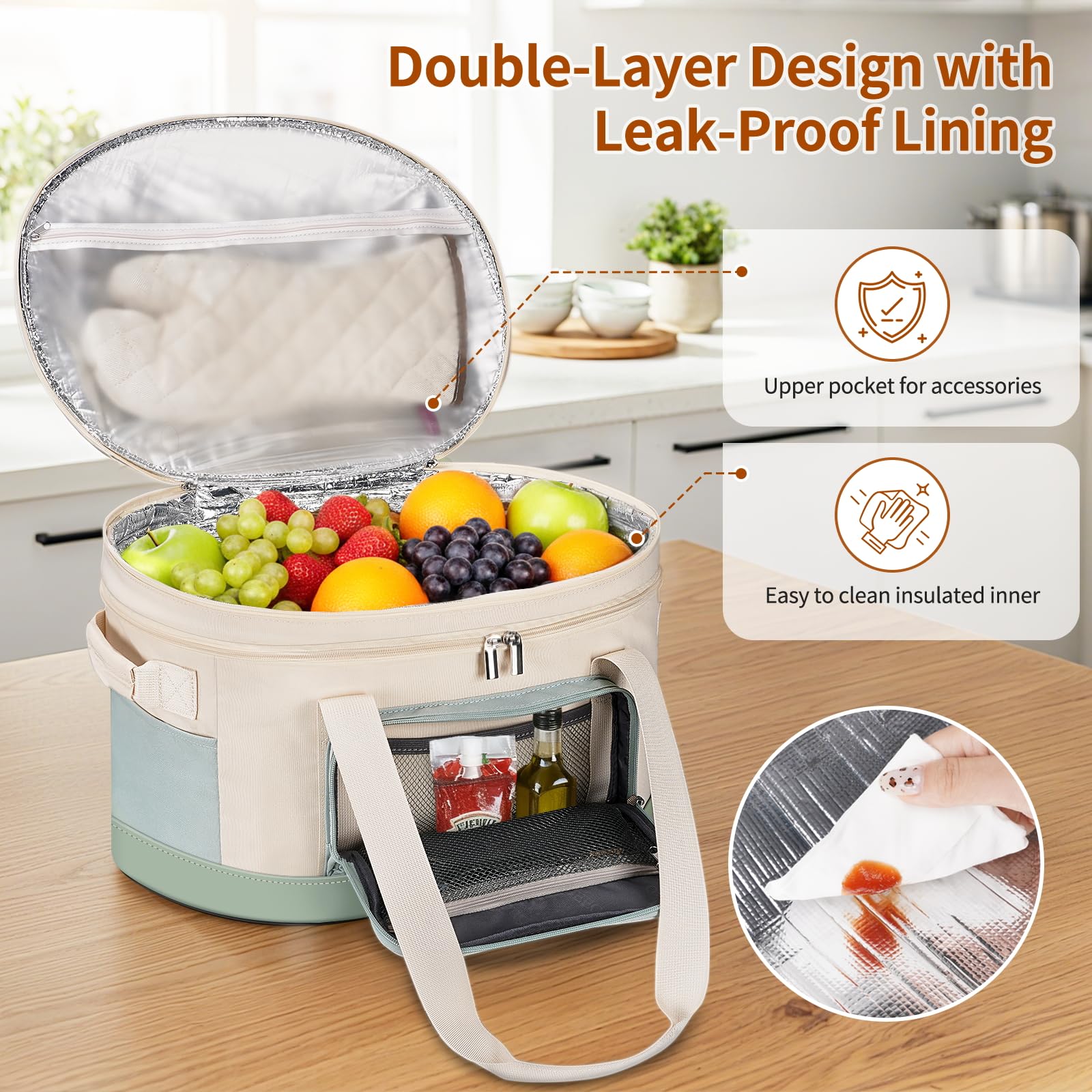 DEEGO lid fasten straps adjusted to fit various slow cooker sizes