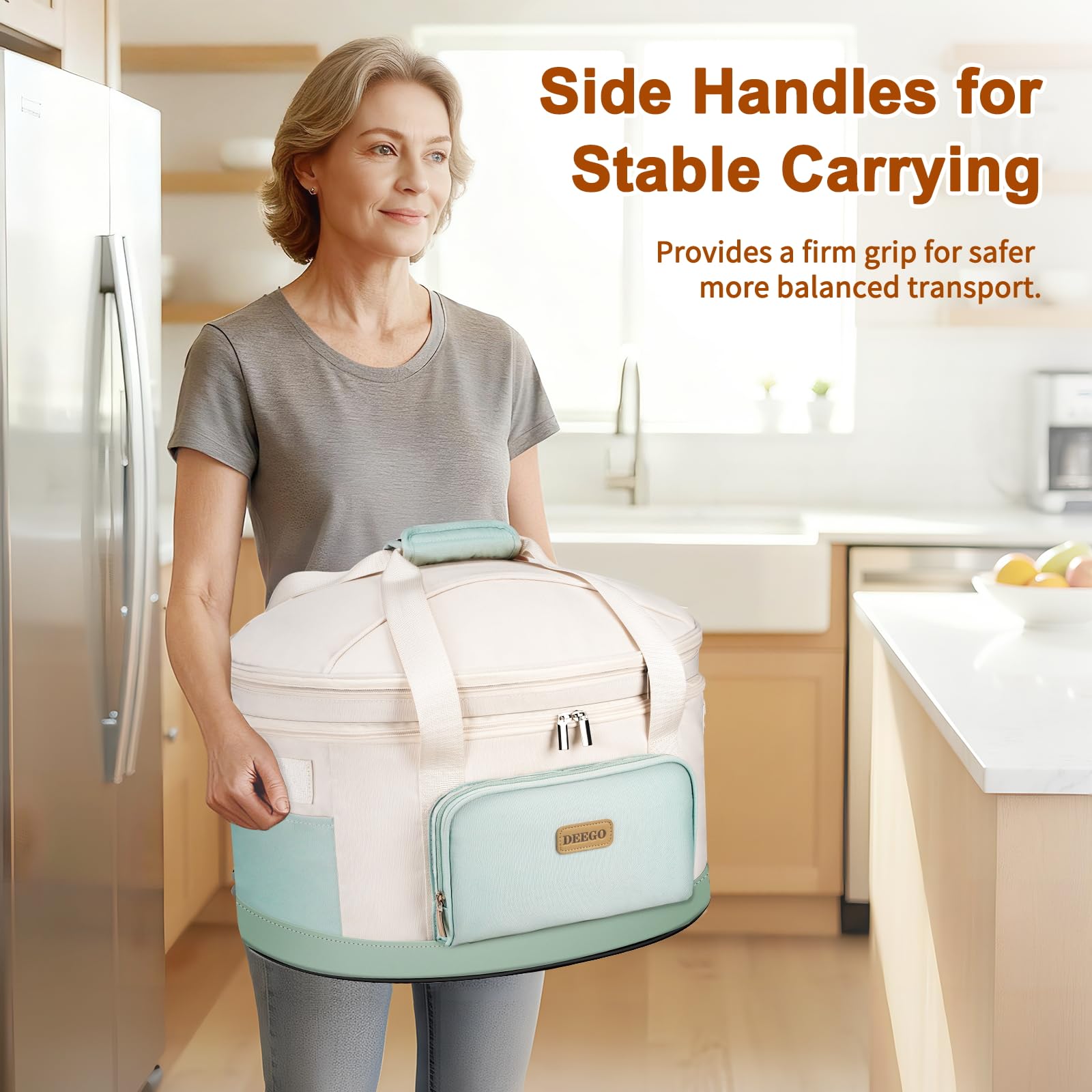 DEEGO comfortable carry handles support single or double-handed transport