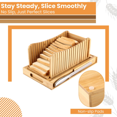 Crumb tray catches crumbs to keep counters neat during bread cutting with DEEN DYNAMICS