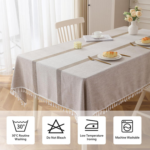 Deep Dream fabric resists wrinkles for a neat, ready-to-dine look.