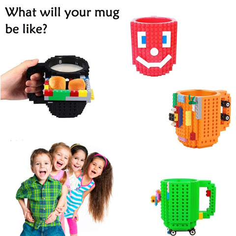 DEEXITO Build on Brick Mug with colorful blocks sparks imagination during daily drinks.