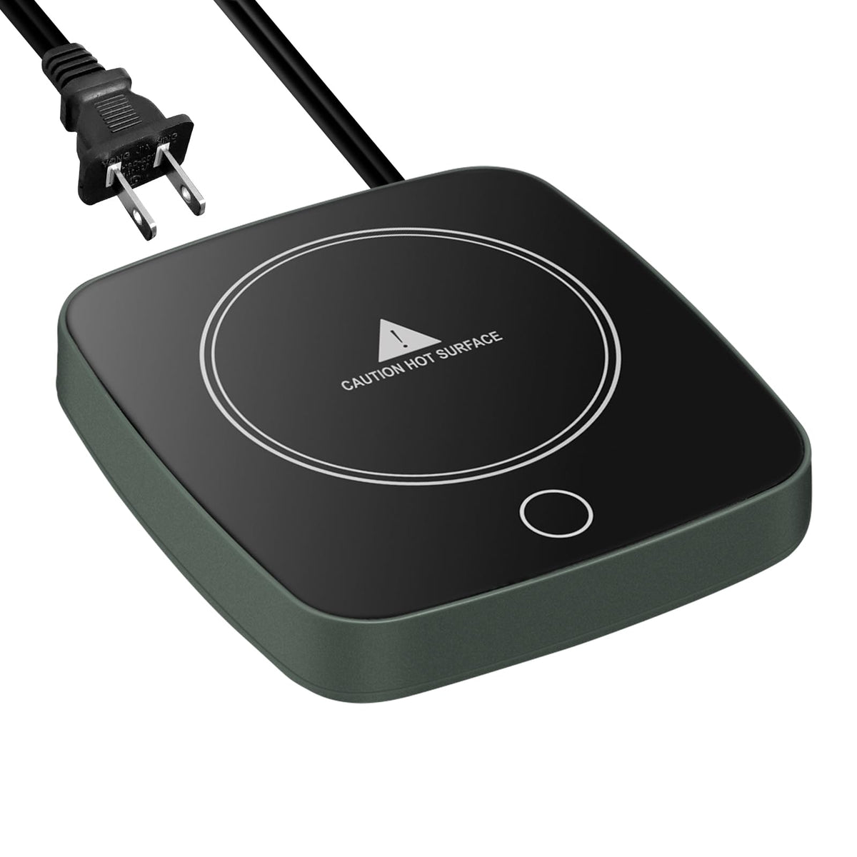 Defashun coffee cup warmer showing 12-hour auto shut-off for peace of mind