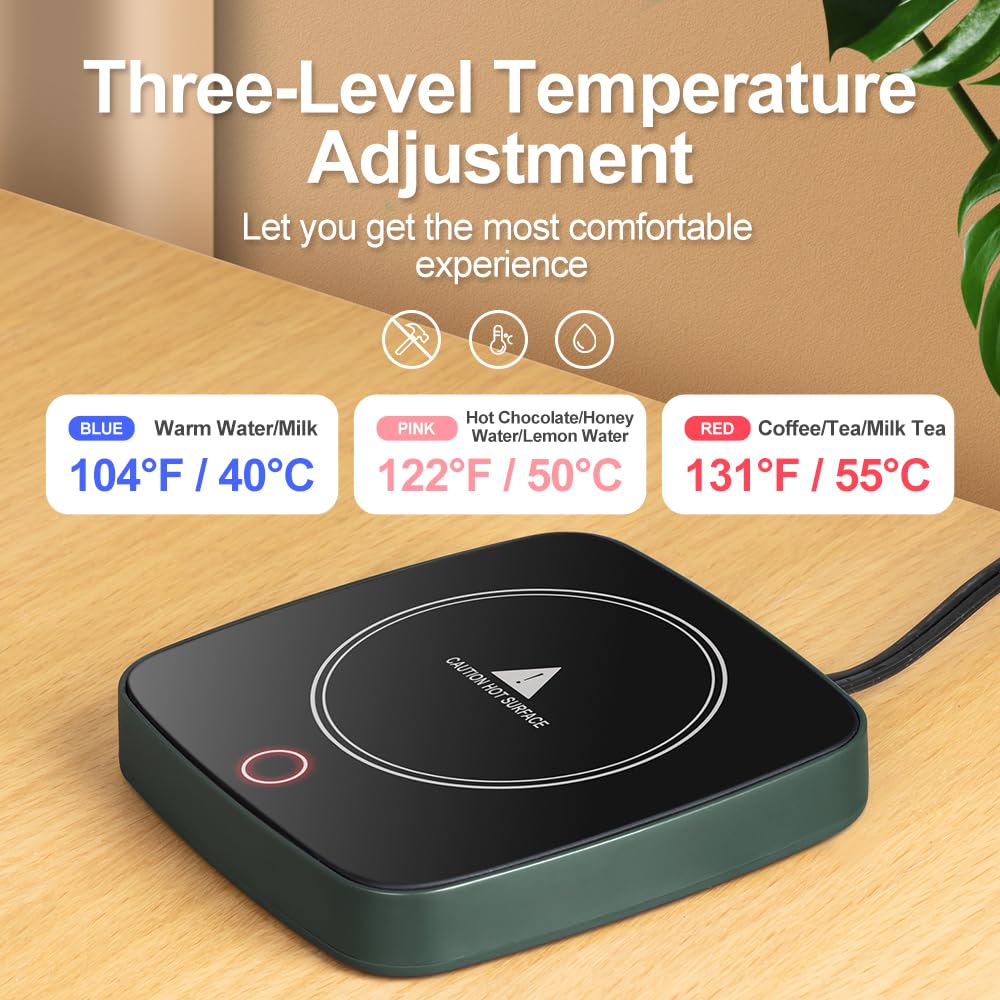 Defashun cup warmer with waterproof tempered glass for easy cleaning