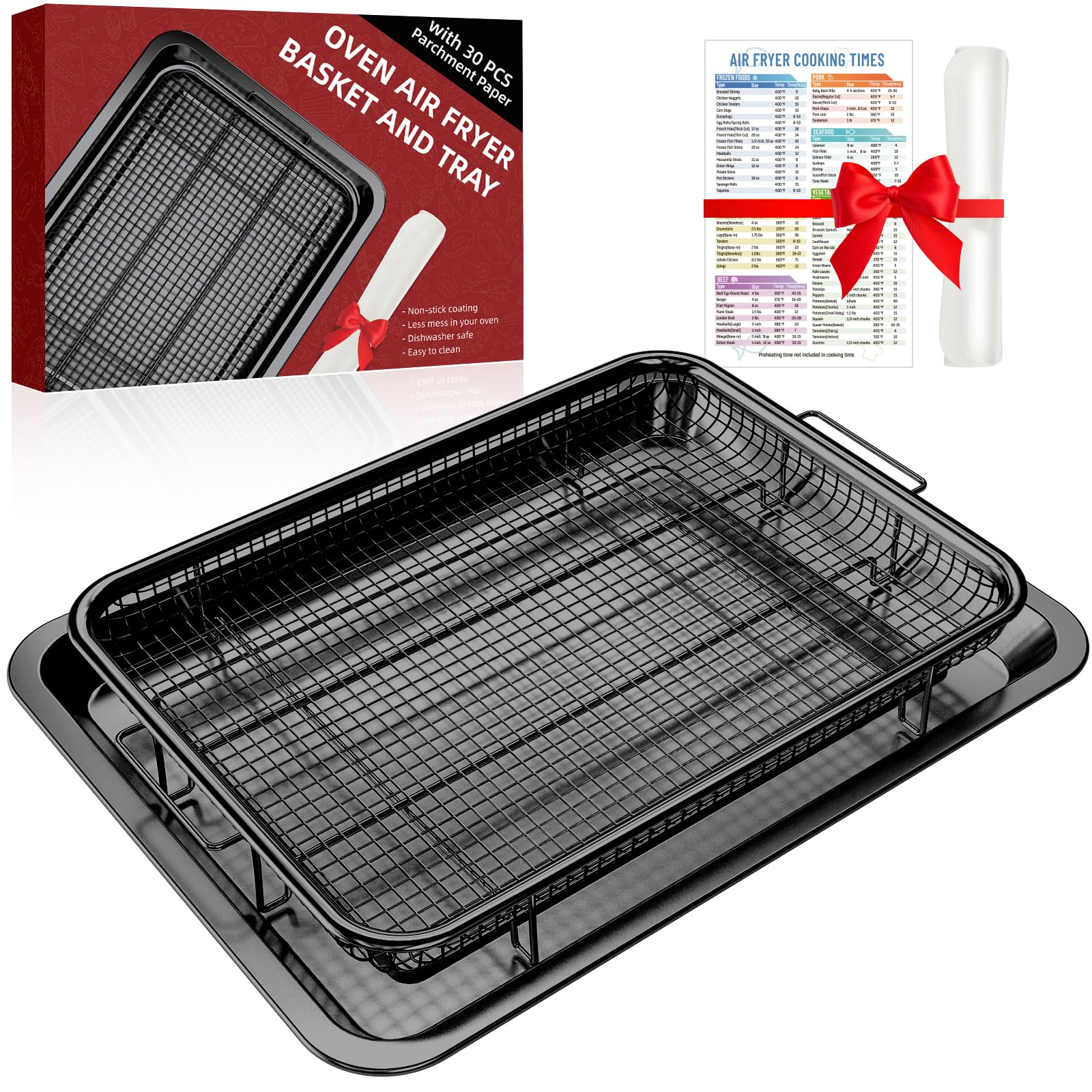 DEGOVIN air fryer pans for oven set with non-stick coating for easy release.