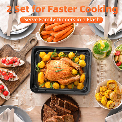 DEGOVIN dishwasher-safe design simplifies cleanup after roasting.