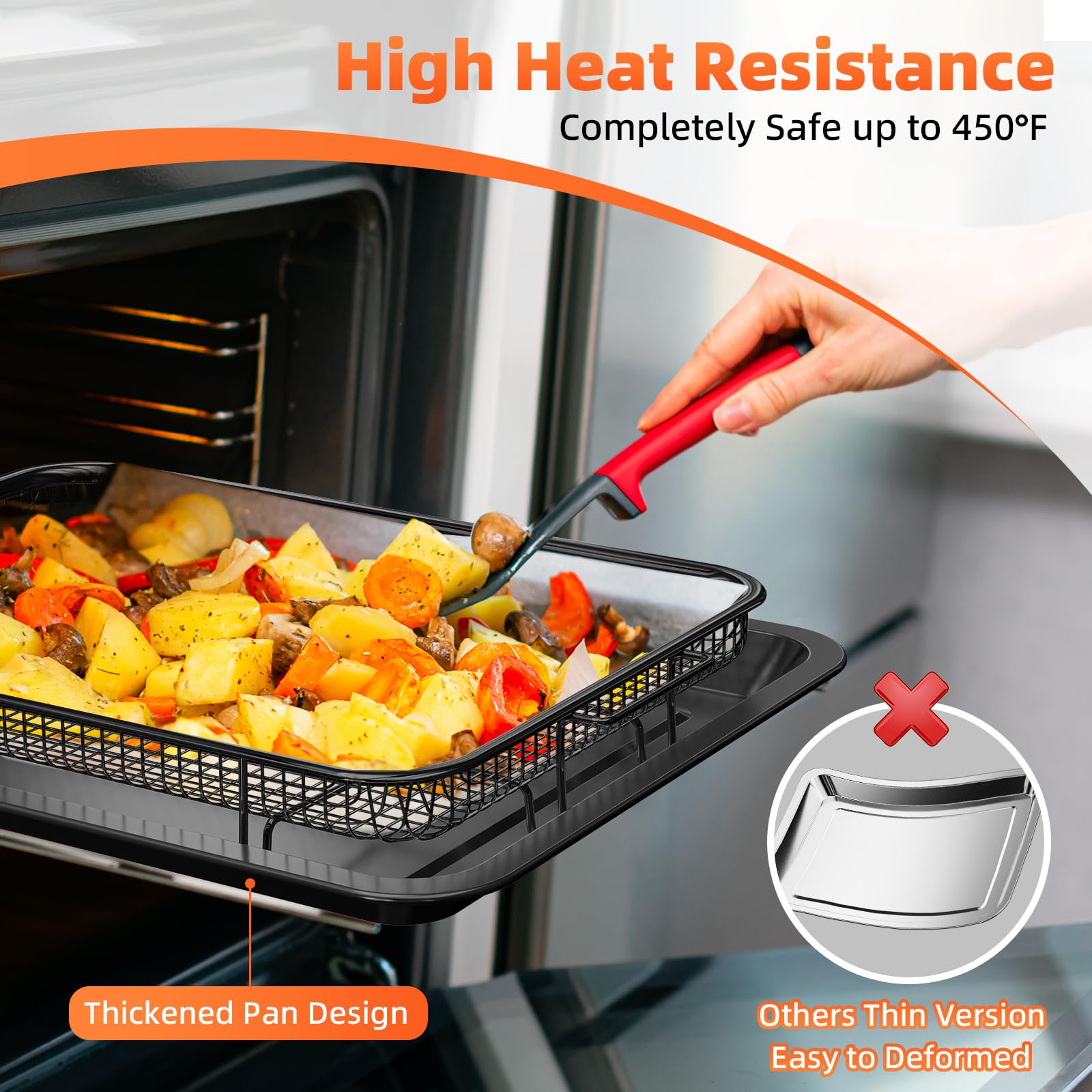 DEGOVIN stainless steel pans resist high heat and sticking for easy cleanup.