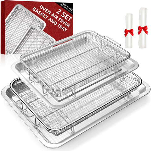 DEGOVIN large oven air fryer basket highlighting even browning capability