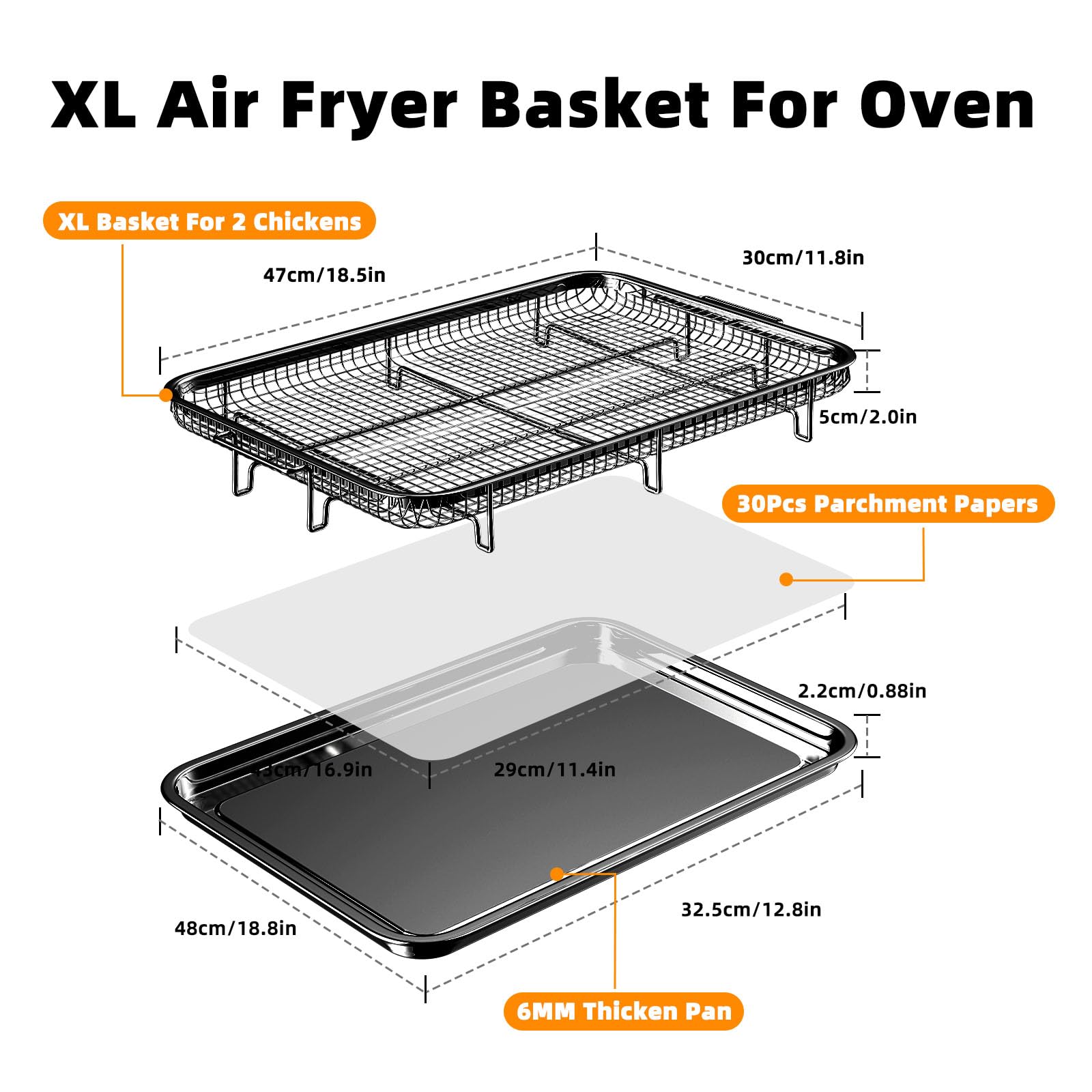DEGOVIN stainless steel oven pan catches grease for a cleaner oven