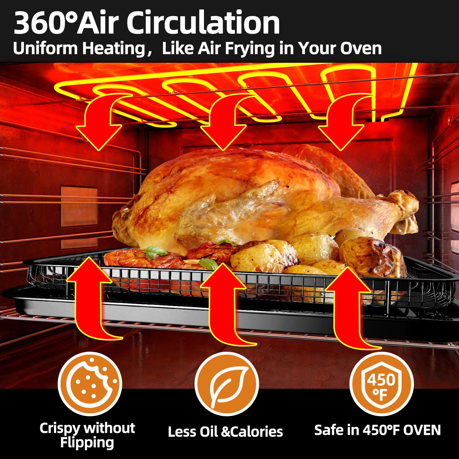 DEGOVIN stainless steel oven pan offers high heat resilience and easy cleanup